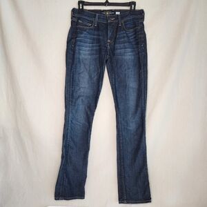 Lucky Brand Sofia Straight Blue Jeans Size 4/27. Medium Blue Lightly Distressed